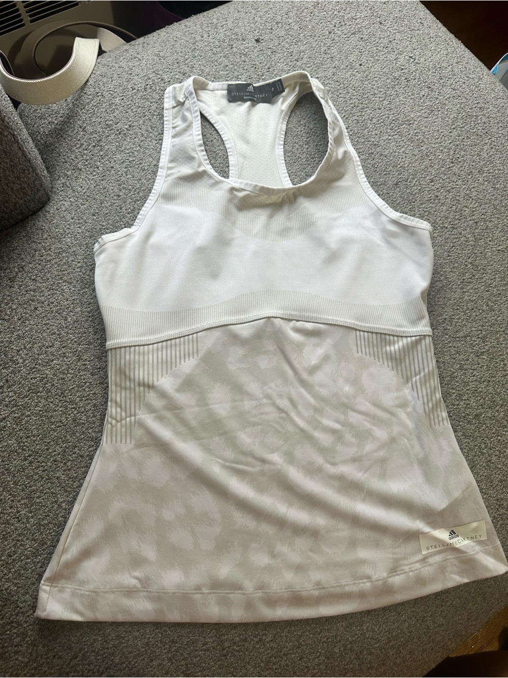 Adidas Stella McCartney Barricade White Floral Performance Tennis Tank S